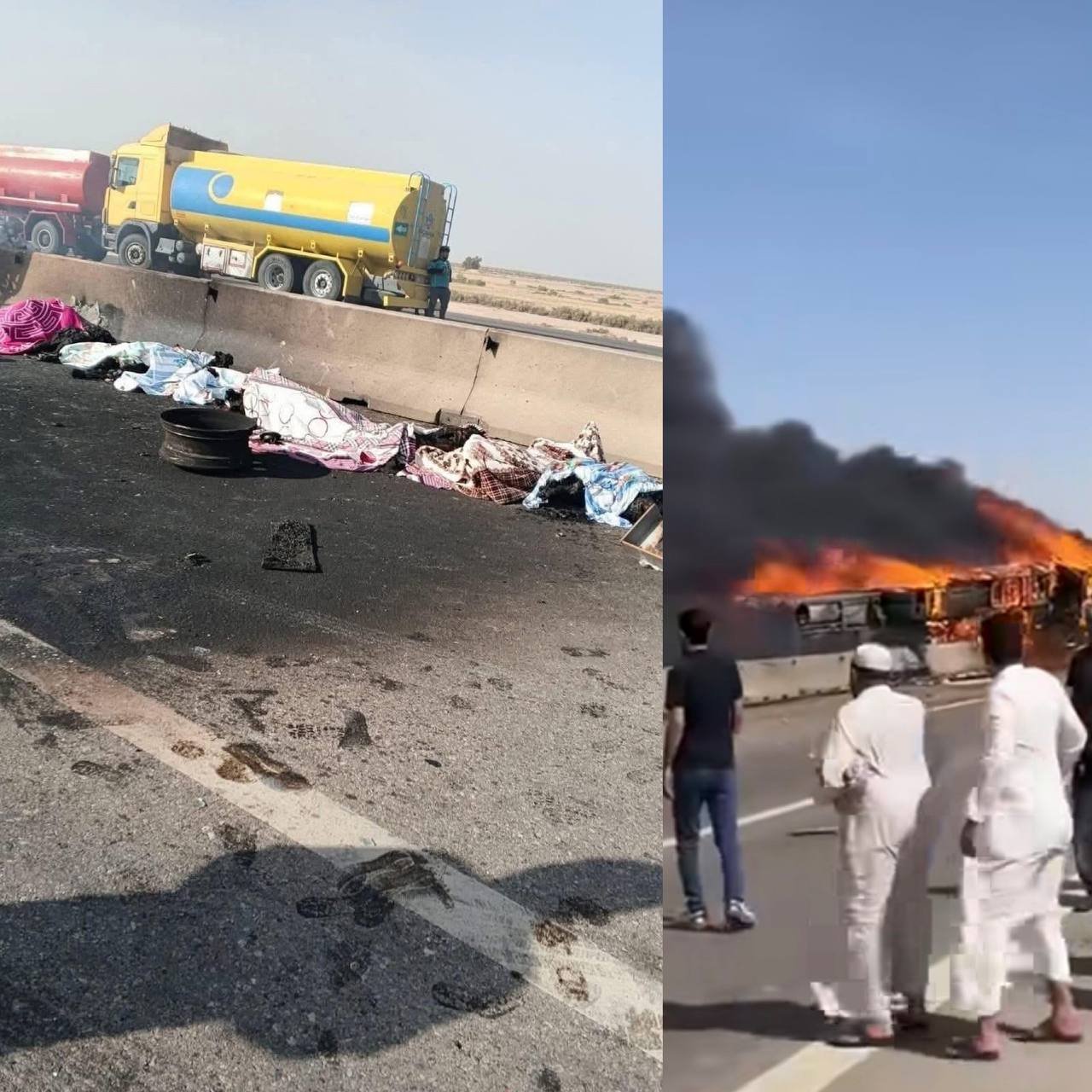 وزارة الصحة وفاة 21 شخصاً وإصابة 19 آخرين بينهم زائرون إيرانيون إثر حادث انقلاب حافلة على طريق الناصرية - البصرة.